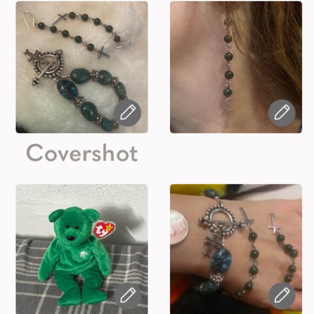 925 stone & Cross✝️Bracelet & drop hook earrings+TY☘️🧸Erin